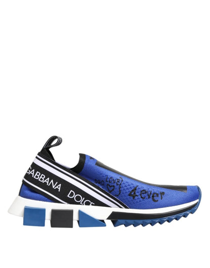 Dolce & Gabbana Blue Logo Low Top Sorrento Sneakers Shoes - The Gentlemen's Vault