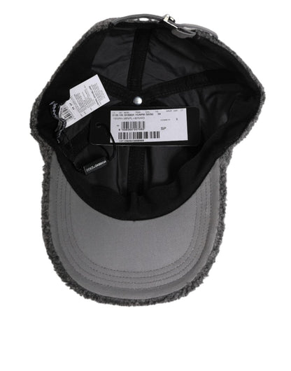 Dolce & Gabbana Gray Wool Fleece Rapper Men Baseball Capello Hat - The Gentlemen's Vault