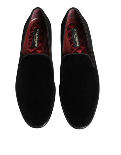 Dolce & Gabbana Black Leather Suede Slip On Loafer Dress Shoes - The Gentlemen's Vault