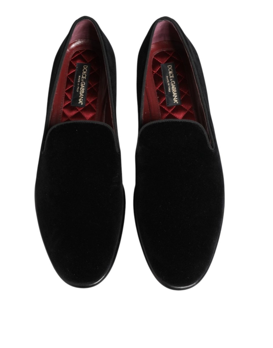 Dolce & Gabbana Black Leather Suede Slip On Loafer Dress Shoes - The Gentlemen's Vault