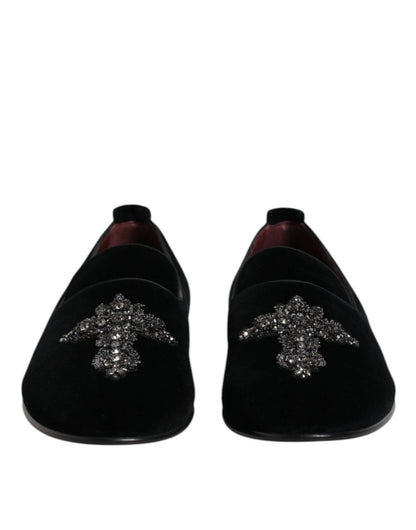 Dolce & Gabbana Black Suede Cross Slip On Loafers Dress Shoes - The Gentlemen's Vault