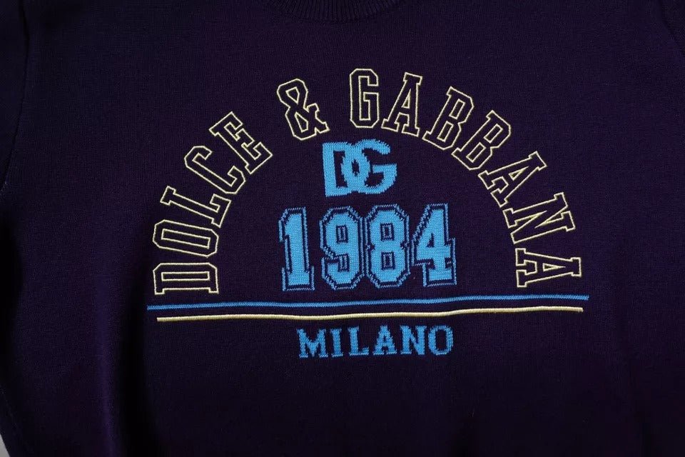 Dolce & Gabbana Blue 1984 Milano CrewNeck Sweatshirt Sweater - The Gentlemen's Vault