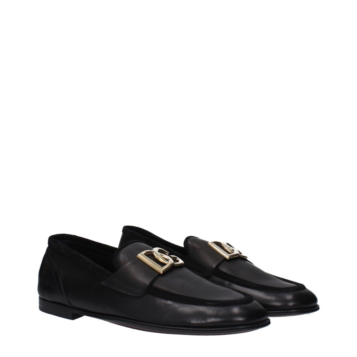 Dolce & Gabbana Black Leather Slip - On Loafers - The Gentlemen's Vault