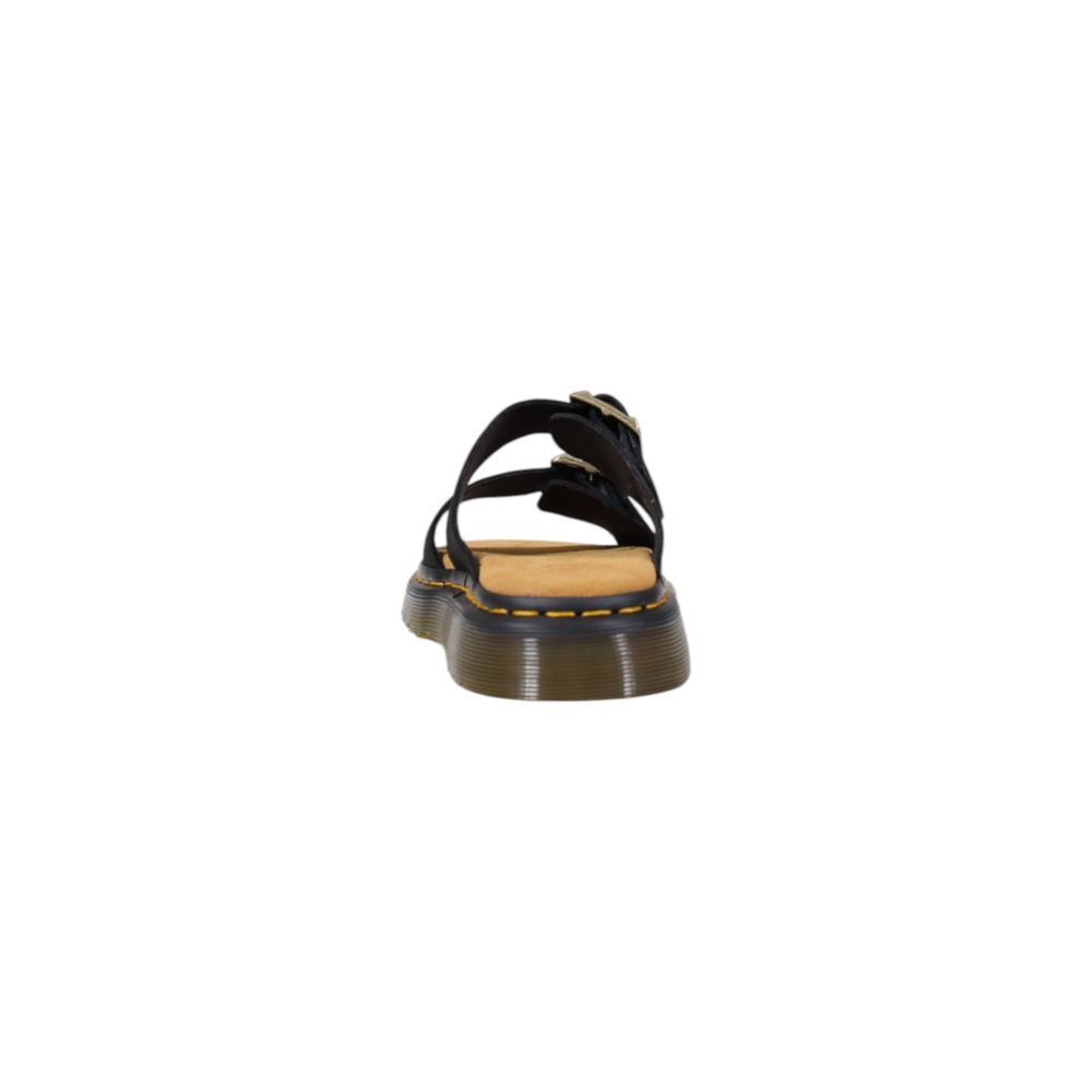 Dr. Martens Black Leather Flat Sandals - The Gentlemen's Vault