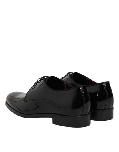 Dolce & Gabbana Black Leather Lace Up Men Derby Formal Shoes - The Gentlemen's Vault