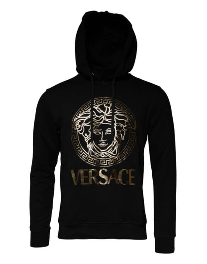 Versace Black Medusa Cotton Hoodie Pullover Sweatshirt Sweater - The Gentlemen's Vault
