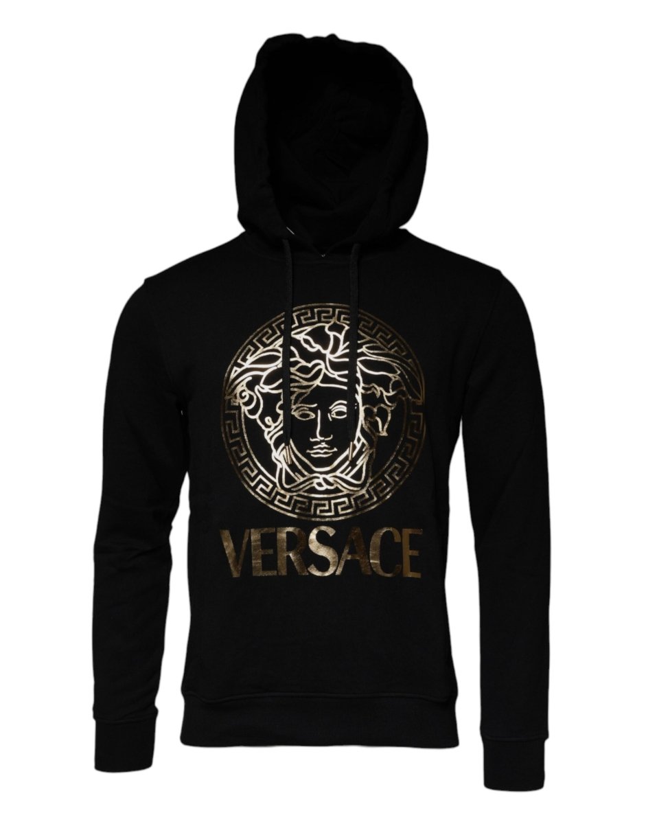 Versace Black Medusa Cotton Hoodie Pullover Sweatshirt Sweater - The Gentlemen's Vault