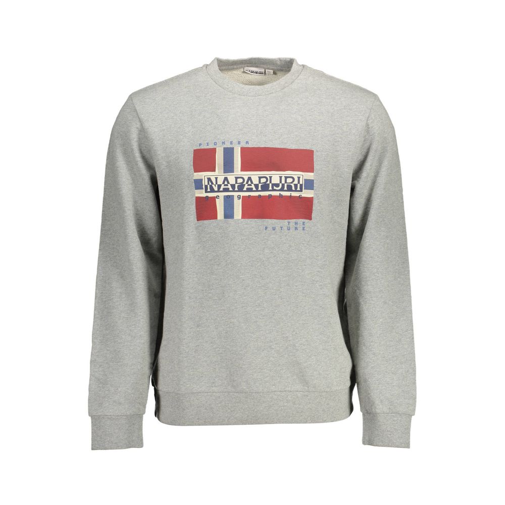 Napapijri Gray Cotton Men Sweater - The Gentlemen's Vault