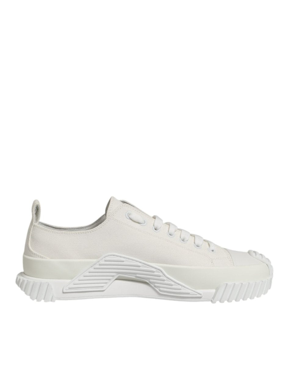 Dolce & Gabbana White Cotton NS1 Low Top Sneaker Shoes - The Gentlemen's Vault