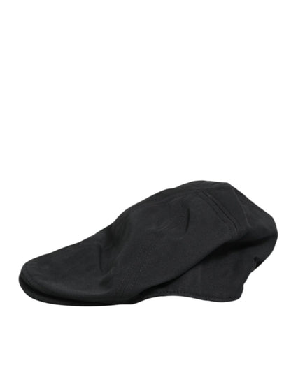 Dolce & Gabbana Black Cotton Blend Newsboy Men Cloth Cap Hat - The Gentlemen's Vault