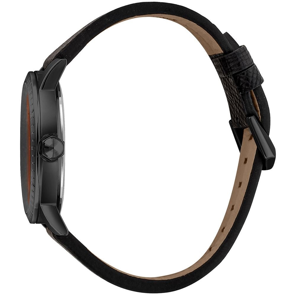 Just Cavalli Black Leather Dress Watch - The Gentlemen's Vault