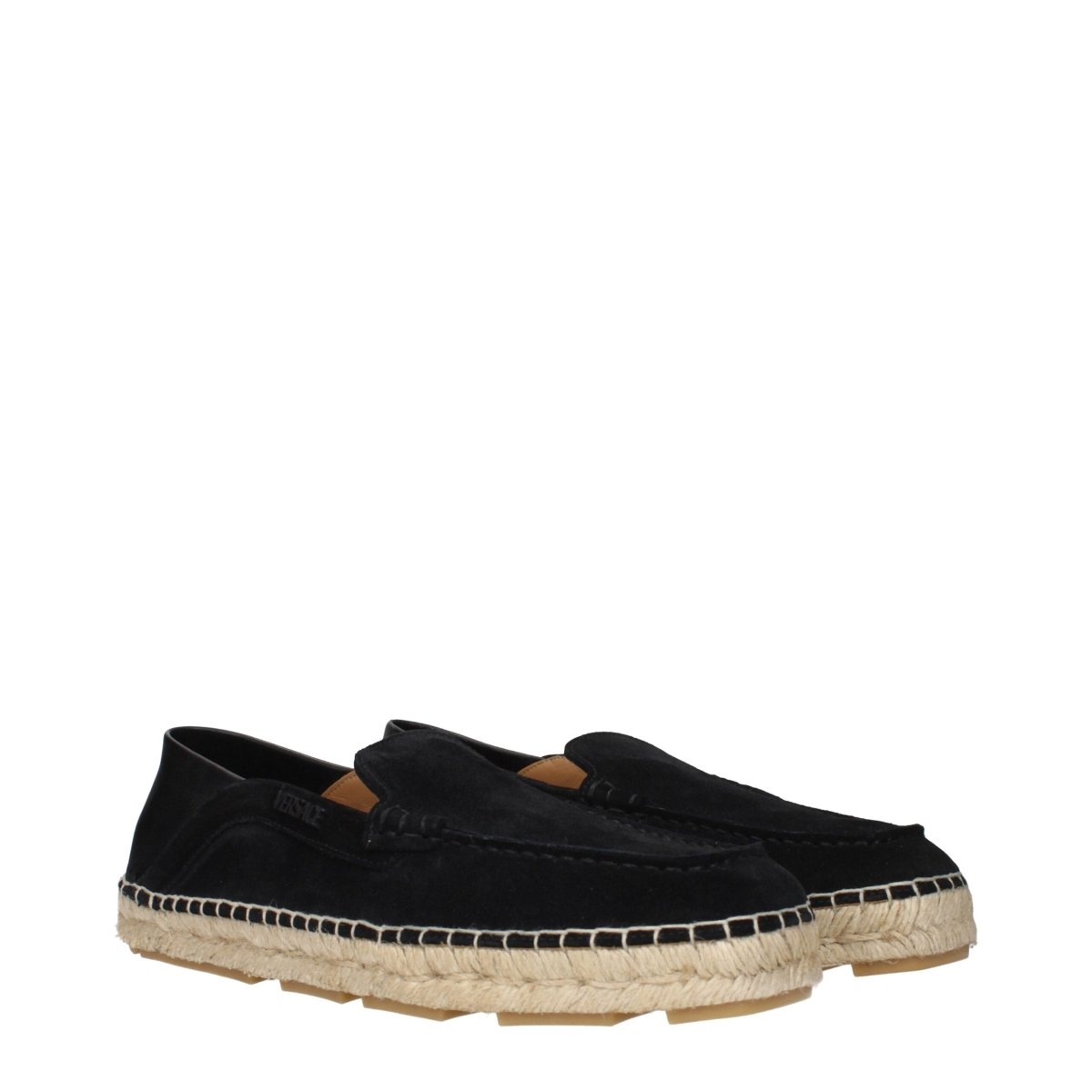 Versace Black Leather Espadrilles - The Gentlemen's Vault