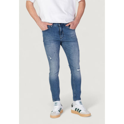 Antony Morato Blue Cotton Skinny Jeans - The Gentlemen's Vault