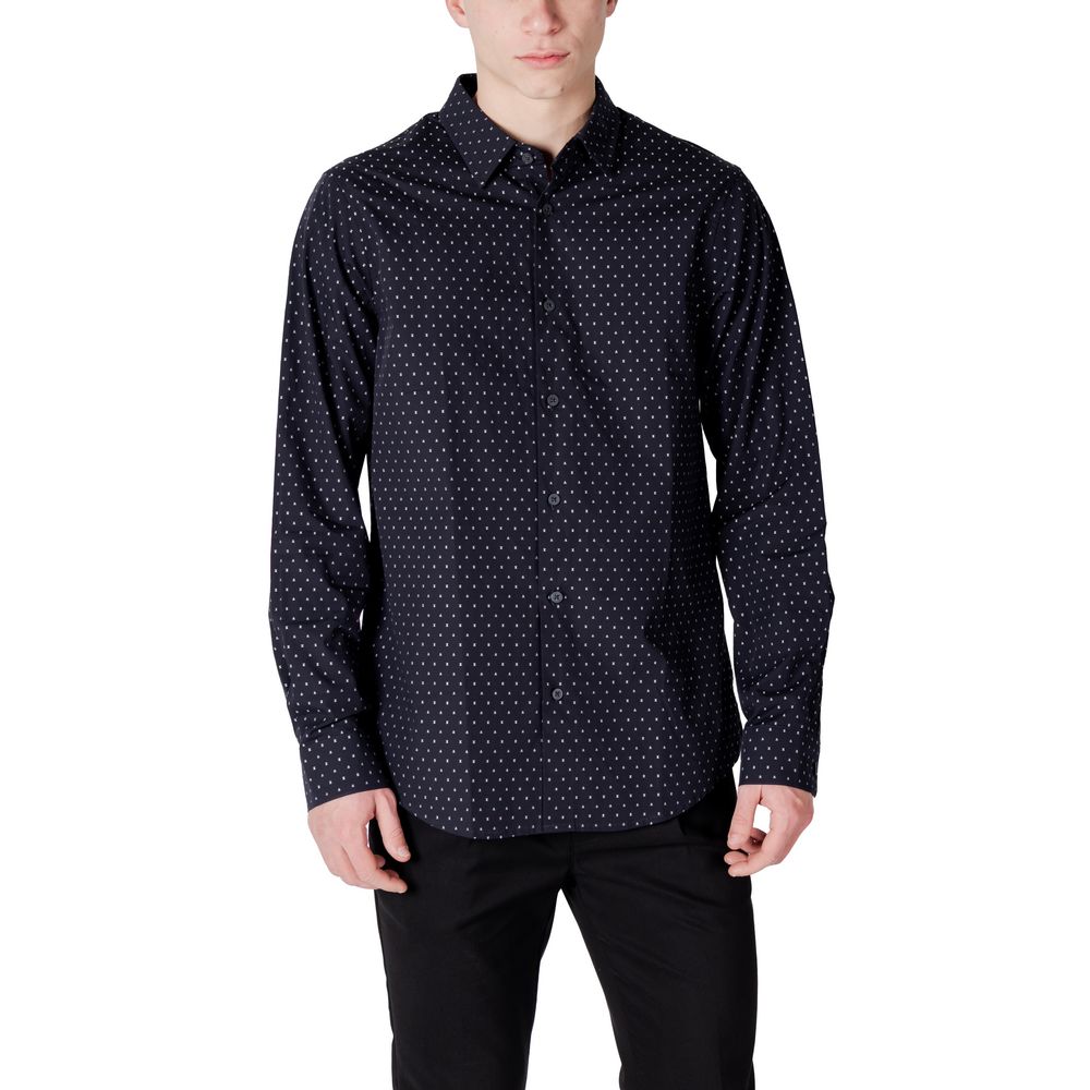 Armani Exchange Blue Cotton Shirt - The Gentlemen's Vault
