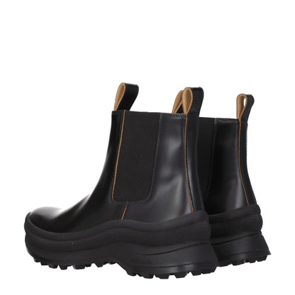 Jil Sander Black Leather Ankle Boots - The Gentlemen's Vault