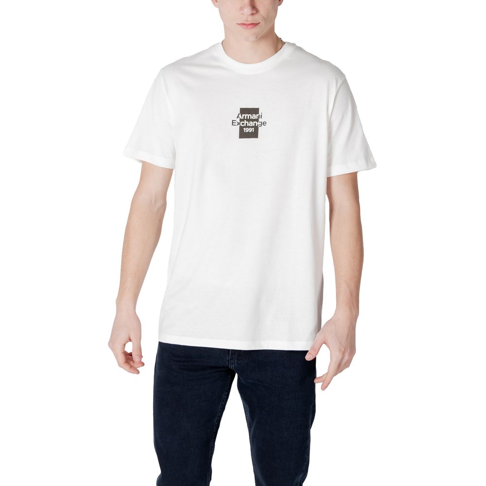 Armani Exchange White Cotton T-Shirt - The Gentlemen's Vault
