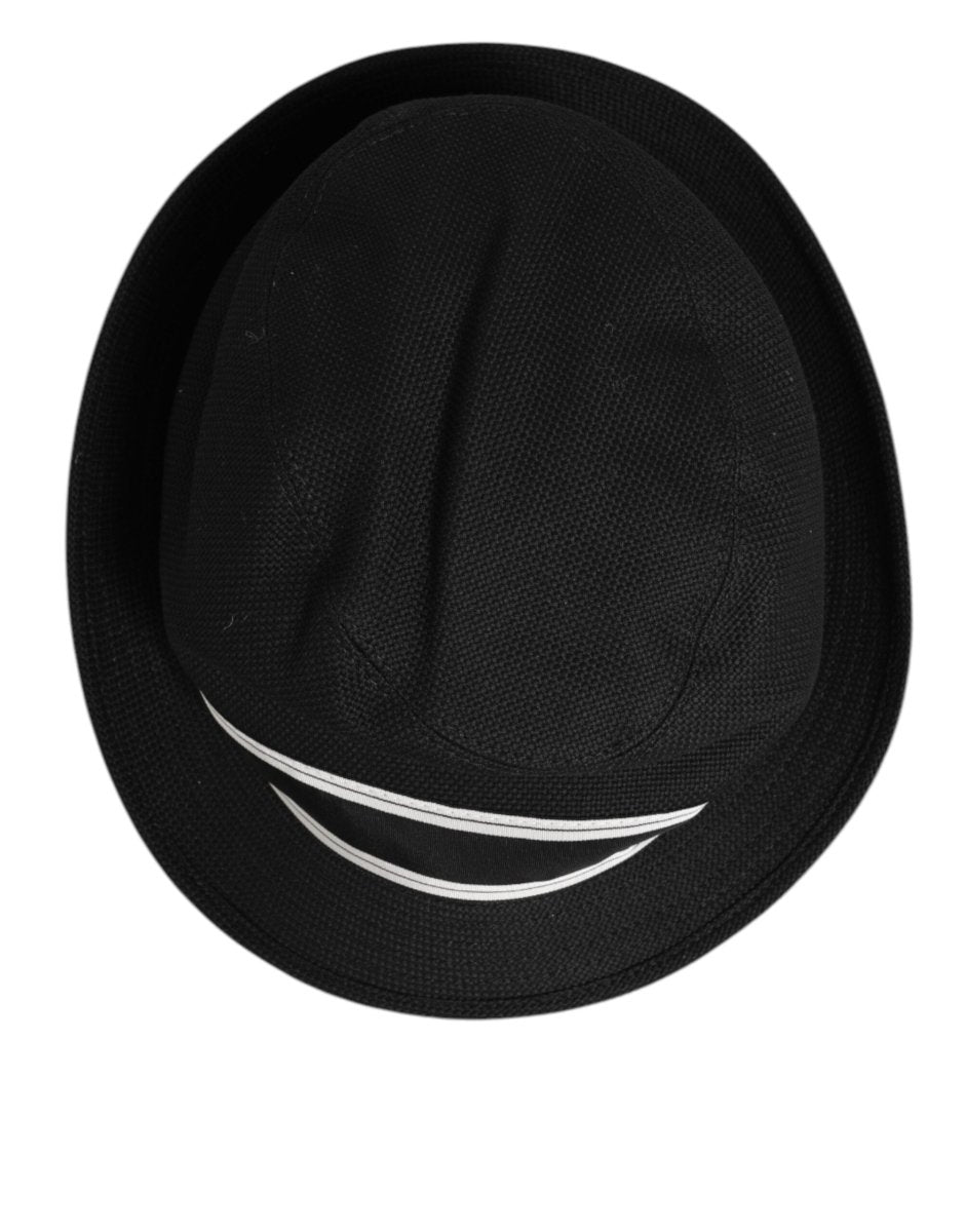 Dolce & Gabbana Black Cotton Polka Dot Lining Fedora Men Hat - The Gentlemen's Vault