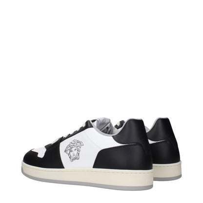Versace White Leather Low Tops - The Gentlemen's Vault