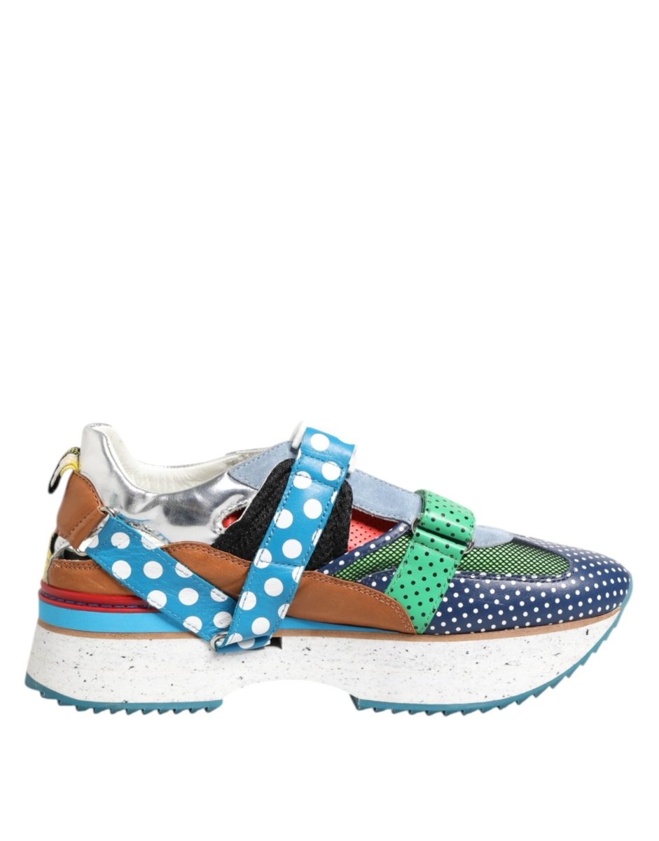 Dolce & Gabbana Multicolor Leather Low Top Sneakers Shoes - The Gentlemen's Vault