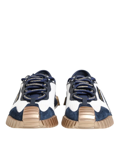 Dolce & Gabbana Blue White Low Top NS1 Men Sneakers Shoes - The Gentlemen's Vault