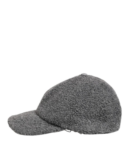 Dolce & Gabbana Gray Wool Fleece Rapper Men Baseball Capello Hat - The Gentlemen's Vault
