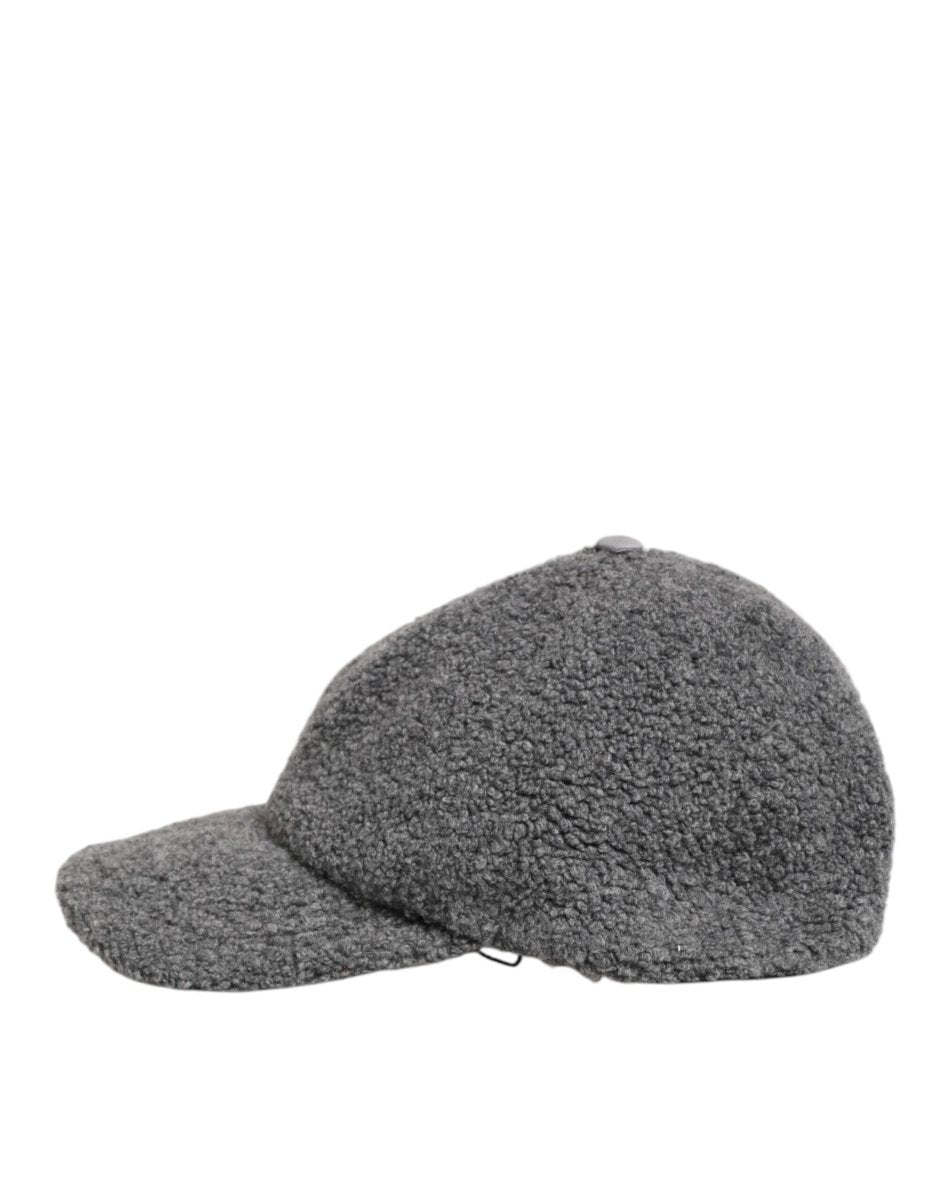 Dolce & Gabbana Gray Wool Fleece Rapper Men Baseball Capello Hat - The Gentlemen's Vault