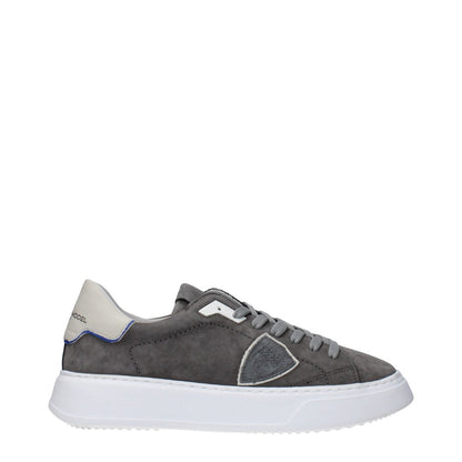 Philippe Model Gray Leather Sneakers - The Gentlemen's Vault