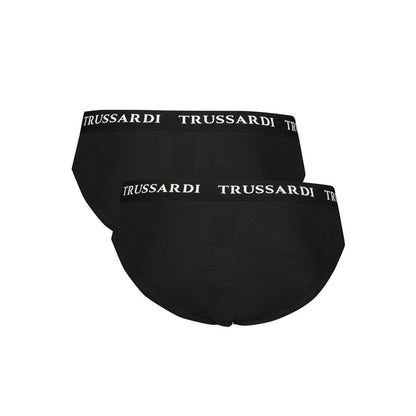 Trussardi Black Cotton Men Underwear Pack - The Gentlemen's Vault