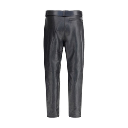 Saint Laurent Hammered leather belted Pants - The Gentlemen's Vault