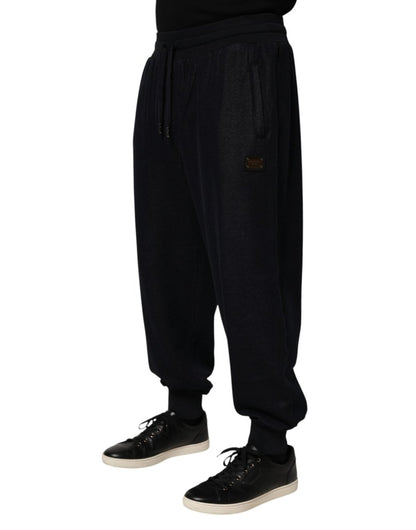 Dolce & Gabbana Black Cotton Blend Drawstring Jogger Jogger Pants - The Gentlemen's Vault