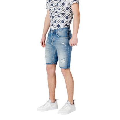 Antony Morato Blue Cotton Bermuda Shorts - The Gentlemen's Vault