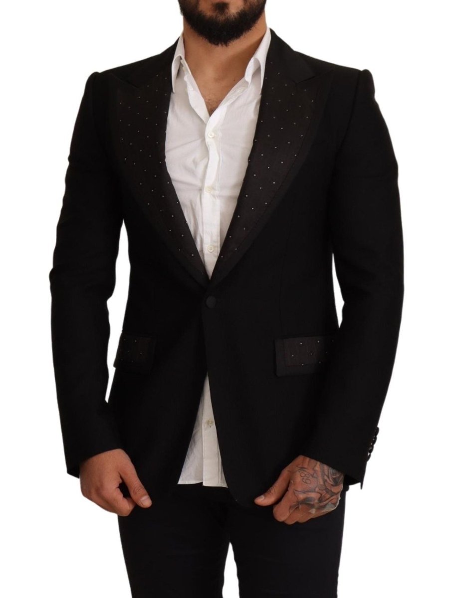 Dolce & Gabbana Black Wool Slim Fit Coat Blazer Jacket - The Gentlemen's Vault