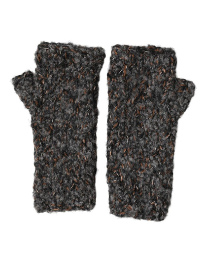 Dolce & Gabbana Gray Virgin Wool Knitted Fingerless Men Gloves - The Gentlemen's Vault