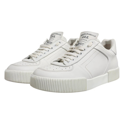 Dolce & Gabbana White Miami Leather Low Top Men Sneakers Shoes - The Gentlemen's Vault