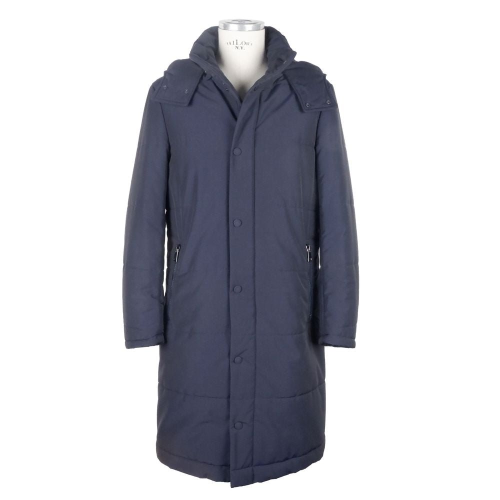 Made in Italy Blue Wool Men's Raincoat - The Gentlemen's Vault