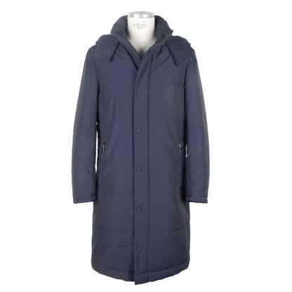 Made in Italy Blue Wool Men's Raincoat - The Gentlemen's Vault