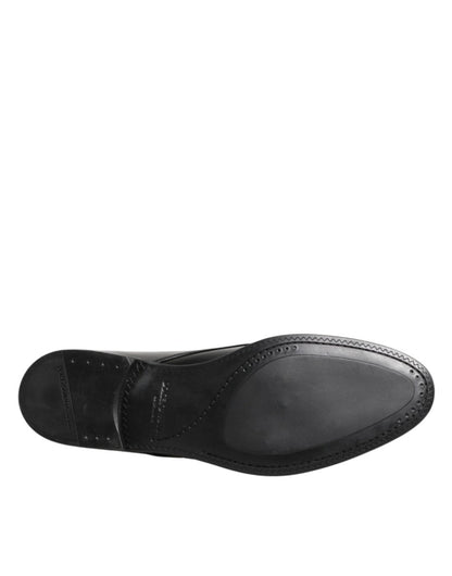 Dolce & Gabbana Black Calfskin Leather Derby Dress Shoes - The Gentlemen's Vault