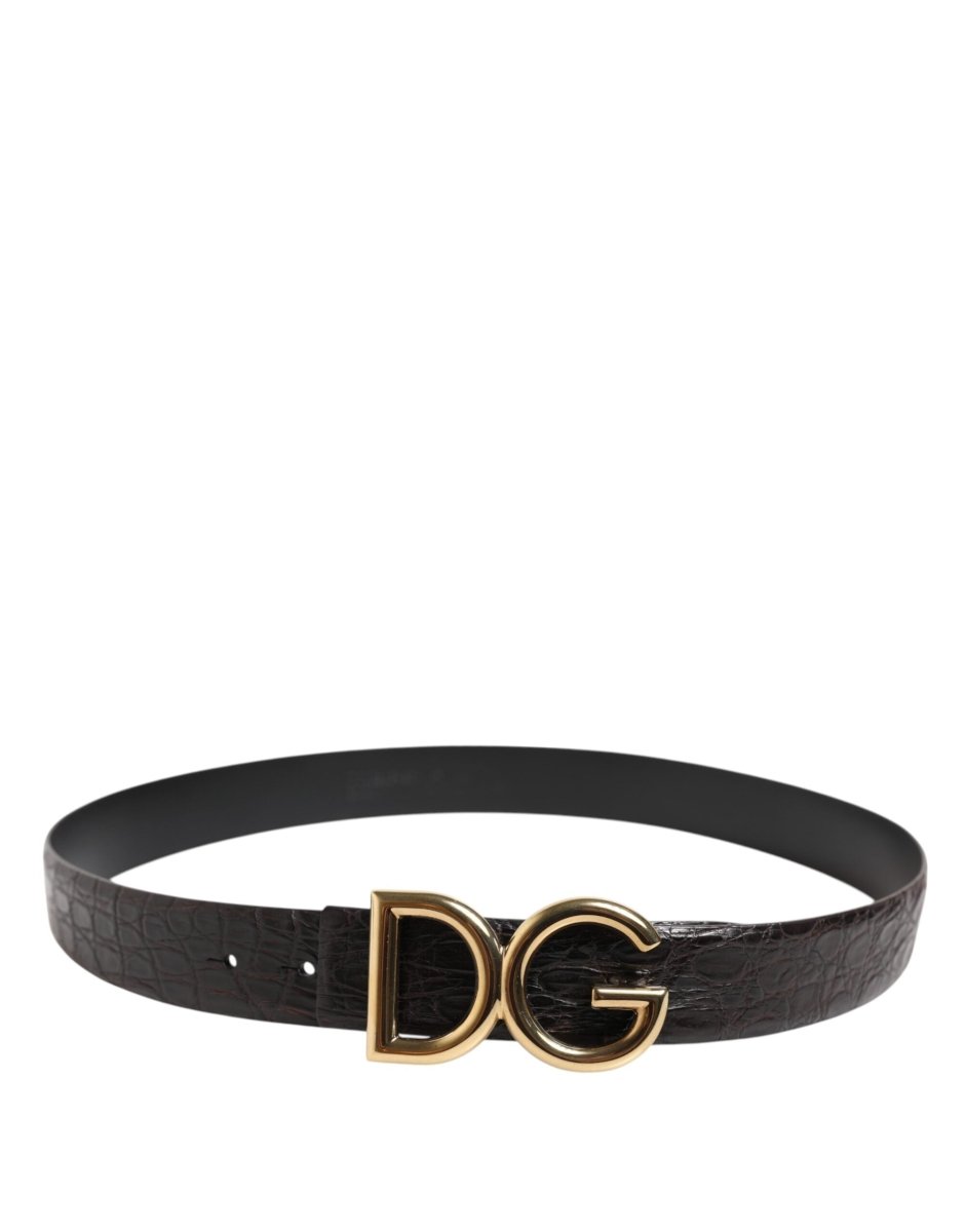 Dolce & Gabbana Black Exotic Leather DG Logo Buckle Belt - The Gentlemen's Vault