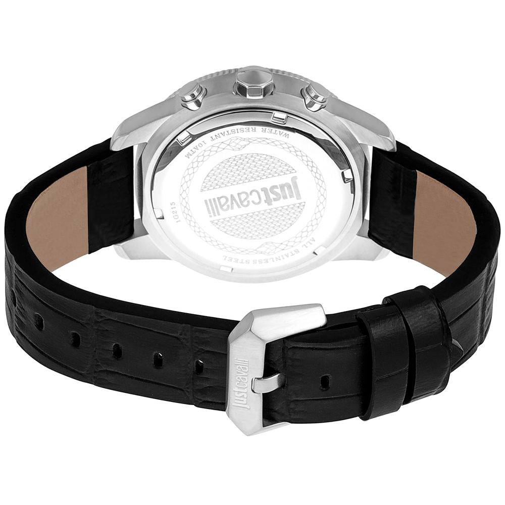 Just Cavalli Black Leather Sport Watch - The Gentlemen's Vault
