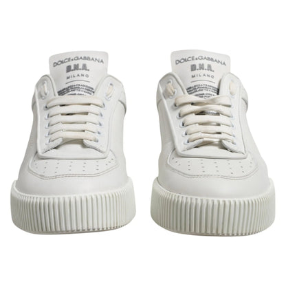 Dolce & Gabbana White Miami Leather Low Top Men Sneakers Shoes - The Gentlemen's Vault