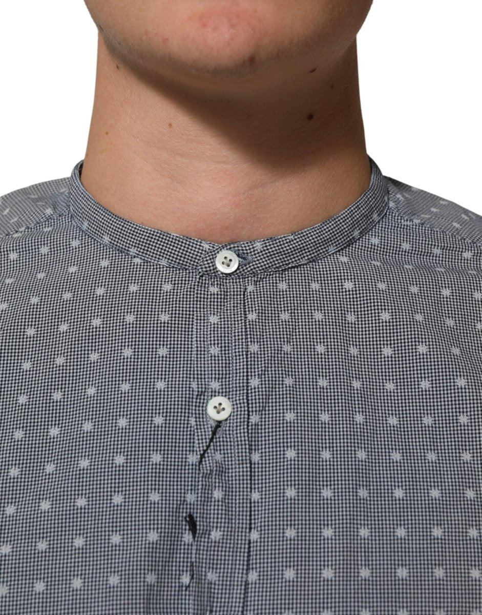 AGLINI Gray Polka Dot Cotton Button Down Long Sleeves Shirt - The Gentlemen's Vault