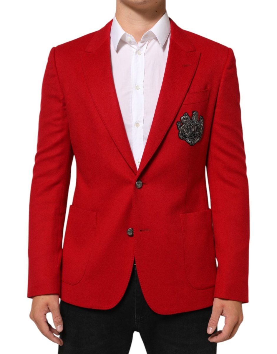 Dolce & Gabbana Red Cashmere 2 Buttons Suit Jacket Blazer - The Gentlemen's Vault