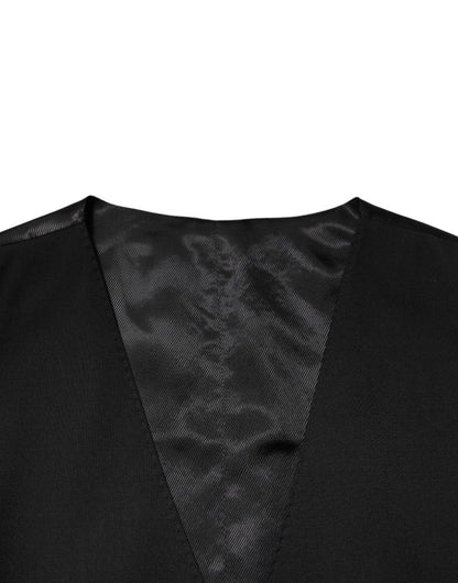 Dolce & Gabbana Black Polyester Dress Formal Waistcoat Vest - The Gentlemen's Vault