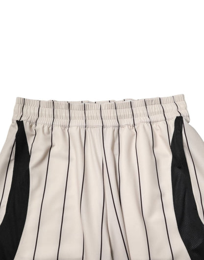 Dolce & Gabbana Off White Polyester DG Logo Sweatshorts Shorts - The Gentlemen's Vault