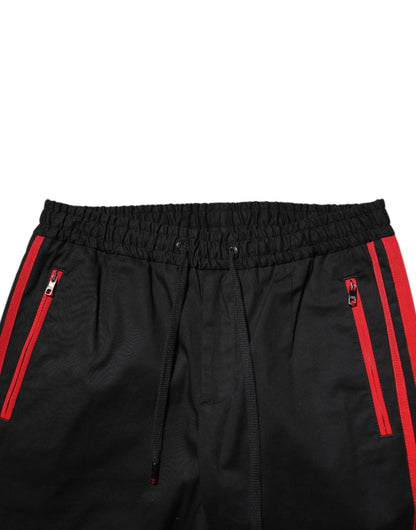 Dolce & Gabbana Red Stripe Cotton Logo Jogger Sweatpants Pants - The Gentlemen's Vault