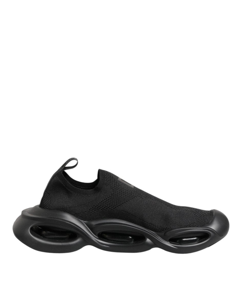 Dolce & Gabbana Black Slip On Wave Low Top Men Sneaker Shoes - The Gentlemen's Vault