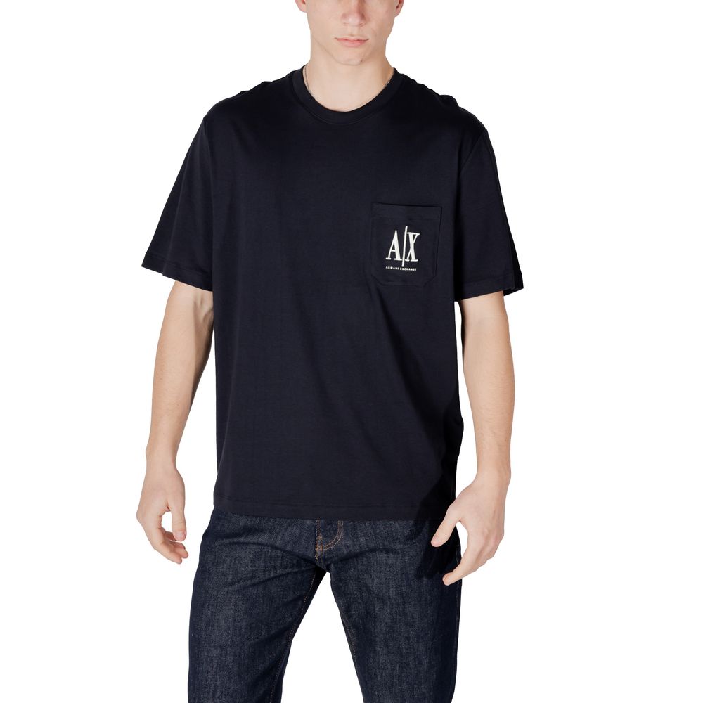 Armani Exchange Blue Cotton T-Shirt - The Gentlemen's Vault