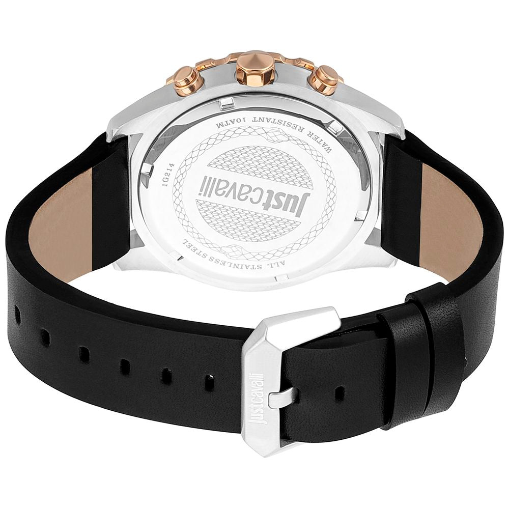 Just Cavalli Black Leather Sport Watch - The Gentlemen's Vault