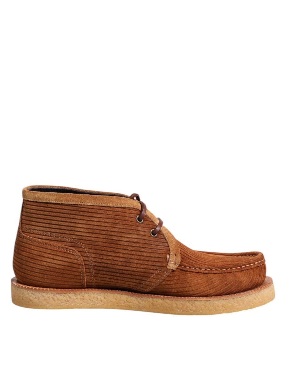 Dolce & Gabbana Brown Suede Nubuck Leather Desert Ankle Boots Shoes - The Gentlemen's Vault