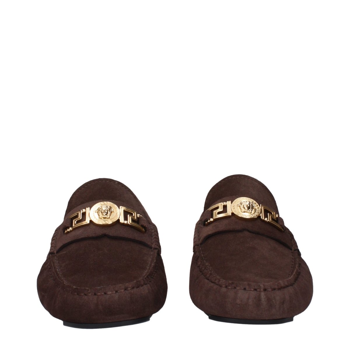 Versace Brown Leather Slip - On Loafers - The Gentlemen's Vault